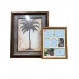 Framed Palm Tree Art and Oak Photo Frame