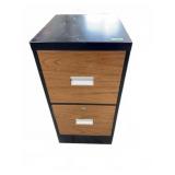 Two-Drawer Wood and Metal File Cabinet