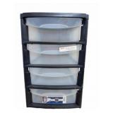 Plastic 4-Drawer Storage Unit 16x24x18