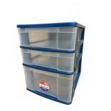 Plastic 3-Drawer Storage Organizer 10x13x13