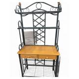 Metal and Wood Baker's Rack With Drawers
