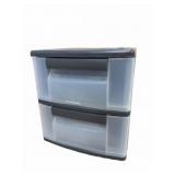 Plastic Two-Drawer Organizer, 10x10x14