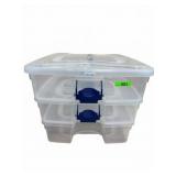Stackable 3-Tier Plastic Storage Box 15x15x10