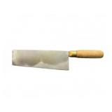 Large Rectangular Metal Cleaver with Wood