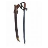 30" Saber with Leather Scabbard