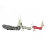 3 Stainless Folding Pocket Knives