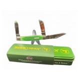 Case John Deere Green Bone Stockman Knife