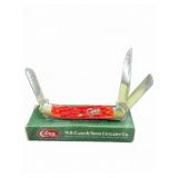 Case XX Red Bone Stockman Knife Silver Script