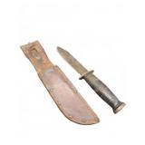 Fixed Blade Knife With Leather Sheath