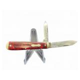 Red Swirl Two-Blade Pocket Knife