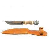 Stag Handle Fixed Blade Knife With Sheath
