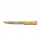 Old Fixed Blade Knife With Wooden Handle