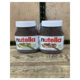 Two Nutella Hazelnut Spread Jars