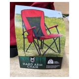 Folding Hard Arm Red Camping Chair