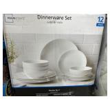 12-Piece White Dinnerware Set by Mainstays
