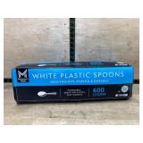 600 White Plastic Spoons