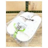 White Croslite Slide Sandals in Packaging