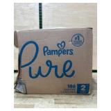 Pampers Pure Baby Diapers, Size 2, 186 Count