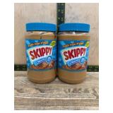 Two Skippy Creamy Peanut Butter Jars