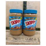 Two Skippy Creamy Peanut Butter Jars