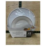 48 White Plastic Plates