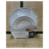 48 Premium White Plastic Plates