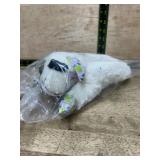 Plush Lamb Dog Toy with Patterned Accents