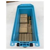 7.62mm Revolver Cartridges in Blue Ammo Box