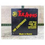 TulAmmo .223 Rem 55GR HP 100 Cartridges