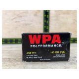 WPA Polyformance .308 Win 145 GR FMJ Ammo