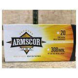 ARMSCOR 308 Win 147gr FMJ 20 Cartridges