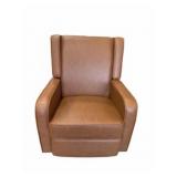 Brown Faux Leather Recliner Club Chair