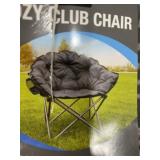 Gray Padded Folding Club Chair with Case