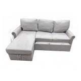 Light Gray Sectional Sleeper Sofa with Storage