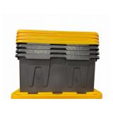 4 Black and Yellow 27-Gallon Totes