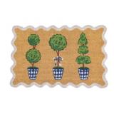 Scalloped Topiary Welcome Mat