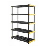 5 Tier Heavy Duty Black Plastic Shelving Unit