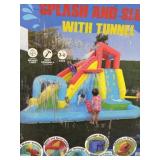 My 1st Waterslide Splash and Slide With Tunnel