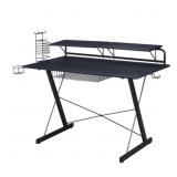Techni Sport 48"W Carbon Gaming Desk with Shelvin