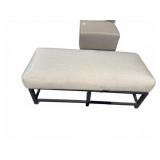 Upholstered Bench with Metal Frame