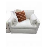 Oversized Chair With Two Patterned Accent Pillows
