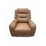 Tan Leather Upholstered Armchair Recliner
