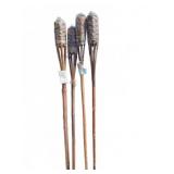 Four Bamboo Tiki Torches