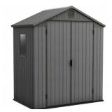 Keter Darwin 6x4 Garden Shed, Grey, 1.9 x 1.2m