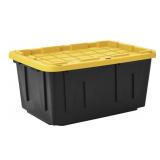 4-Pack 27 Gallon Black/Yellow Storage Totes