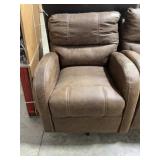 RV Swivel Recliner Brown Faux Leather Chair