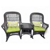 3-Piece Wicker Patio Chair and Table Set