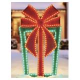 Pre-Lit LED Gift Box Outdoor Decor, Untested