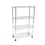 SEVILLE CLASSICS 4-Tier Wire Shelving Unit Silver