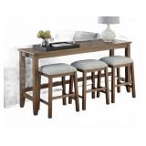 Lowell 4-Piece Natural Sofa Table Set